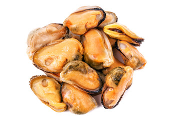 pickled mussels on white