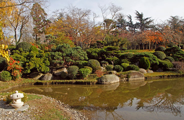 japanese garden in Toulouse city park, France