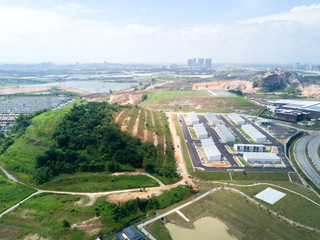 Aerial view of residential houses.