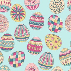 Seamless pattern of easter eggs