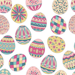 Seamless pattern of easter eggs