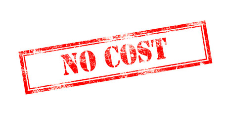 Old scratches grunge stamp with red text "NO COST".