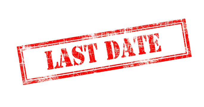 Old scratches grunge stamp with red text "LAST DATE".