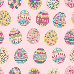 Seamless pattern of easter eggs