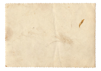 Old photo texture with stains and scratches isolated