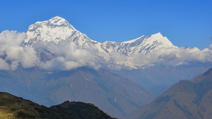 Beautiful snow peaks of Annapurna Range