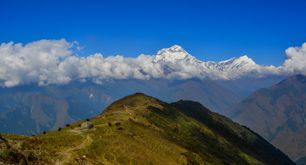 Beautiful snow peaks of Annapurna Range