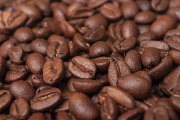 closeup of coffee beans texture