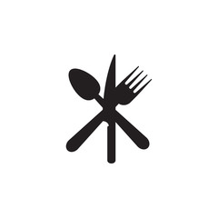 Spoon, knife, fork icon graphic design template vector