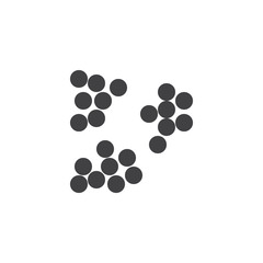 Staphylococcus microorganism vector icon. filled flat sign for mobile concept and web design. Colony of cells solid icon. Symbol, logo illustration. Pixel perfect vector graphics