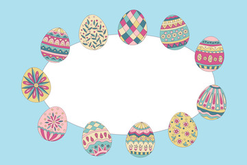 Frame with Easter eggs