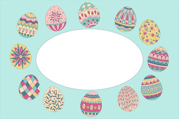 Frame with Easter eggs