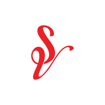 letters sv linked infinity ribbon design logo vector