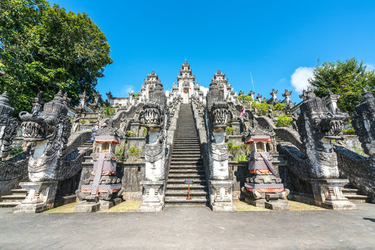 BALI, INDONESIA - SEPTEMBER 20, 2017: Entrance temple of Pura Penataran Agung Lempuyang.