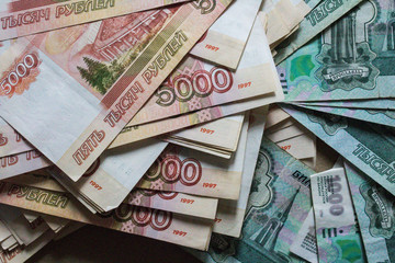 Fototapeta na wymiar Russian Banknotes 5000, 1000 rubles