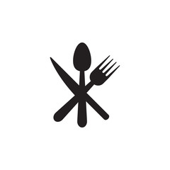 Spoon, knife, fork icon graphic design template vector