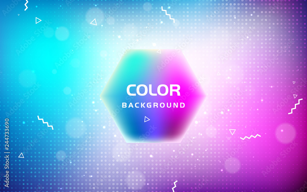 Poster abstract bright blurred gradient mesh background. colorful light geometric shape effect.