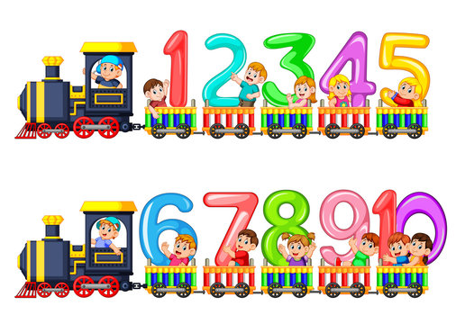 Let's count to ten with kids on the train