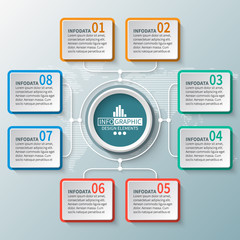 Abstract 3D Paper Infographics. Business template .Vector illustration