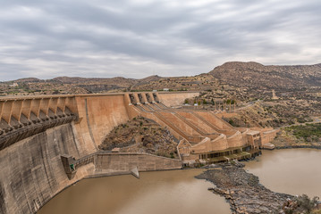 Wall of the Vanderkloof Dam in the Orange River