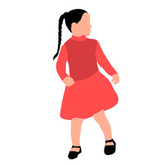 white background, faceless child girl