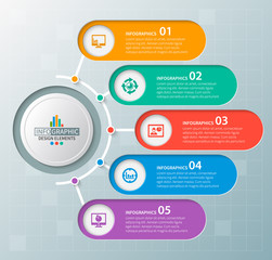 Abstract 3D Paper Infographics. Business template .Vector illustration