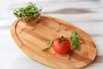 fresh greens and tomato