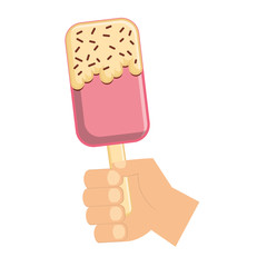 hand with ice cream popsicle