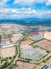 Aerial view of residential development. Industry concept.