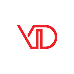 letters vd simple geometric line logo vector