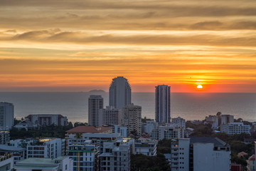 Breathtaking Sunset View of a Bangkok City, Thailand