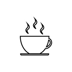 Line icon cup, logo on white background
