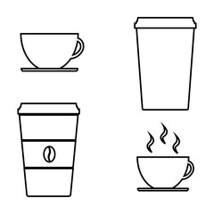 Line icon cup, logo on white background
