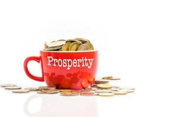 Coins with finance concept.