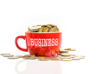 Coins with finance concept.