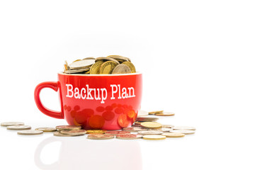 Coins with finance concept.