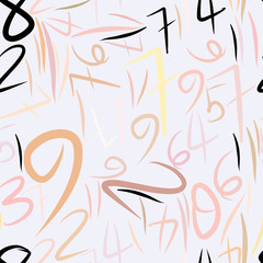 Seamless abstract illustrations of numbers, conceptual. Effect, education, creative & graphic.