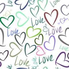 Seamless abstract love for valentine day, celebrations or anniversary. Festive, bunch, template & concept.