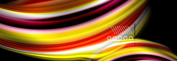 Rainbow color fluid wave lines flow poster. Wave Liquid shapes design