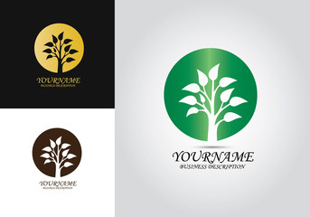 Fototapeta na wymiar Tree Leaf Template Logo