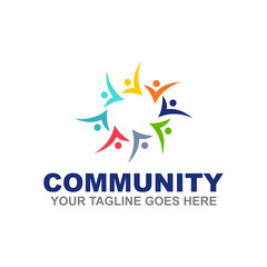 Community and adoption care logo design vector template