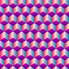 bright gradient cubic seamless pattern