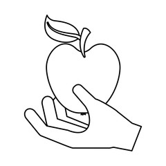 hand with fresh apple