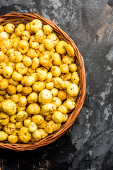 Roasted Phool Makhana or Crispy Lotus pops Seed served in a bowl, selective focus