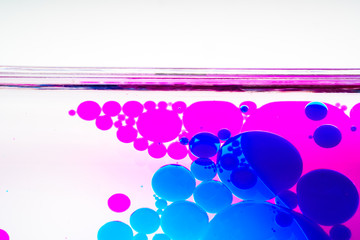 Oil bubbles with close up view.