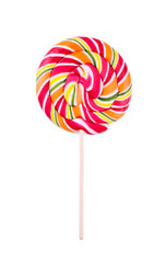 Colorful lollipop isolated on white background. Studio shot