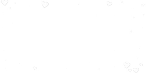 White heart love confettis. Valentine's day vignet