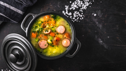 stew with fresh vegetables and sausages