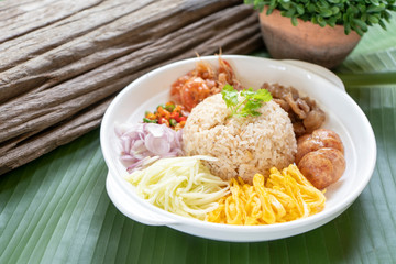 thai fried rice with shrimp paste, khao kluk kapi - Image