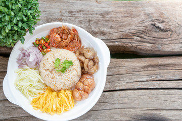 thai fried rice with shrimp paste, khao kluk kapi - Image